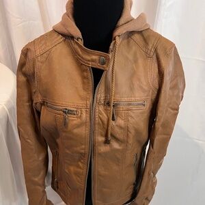 Ci Sono by Cavallini faux leather moto-style jacket, women's size medium